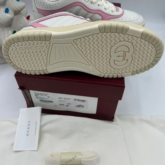 Women’s re-web leather sneakers, white and pink size 38.5 Italy - Picture 9 of 11